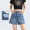 Four-Way Stretch A-Line Denim Shorts - Super Soft, High Quality, Summer Side Slit, Three-Quarter Length Pants
