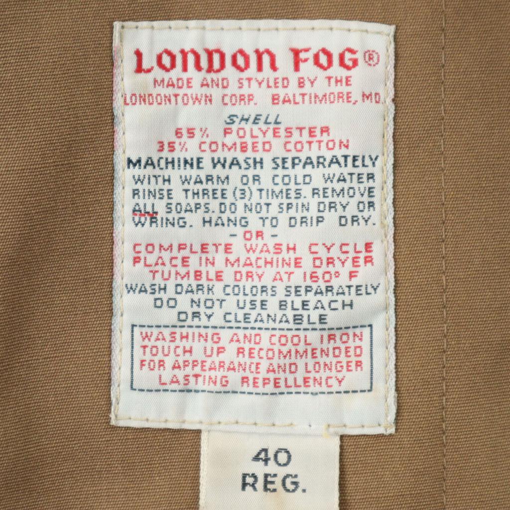 LONDON FOG 80s vintage Stainless collar coat 40 Brown With liner Men's Used