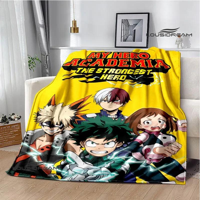 Decke mit Cartoon-Aufdruck „My Hero Academia“, warme Flanelldecken, weiche und bequeme Decke, Reisedecke für Zuhause, Geburtstagsgeschenk