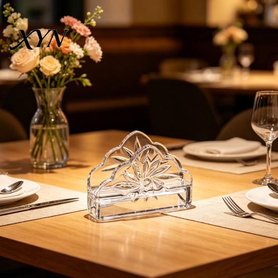 Restaurant Paper Towel Holder Tissue Holder, Crystal Glass Modern Style, Durable Scratch-Resistant Coffee Shop Napkin Organizer, Dispenser for Napkins