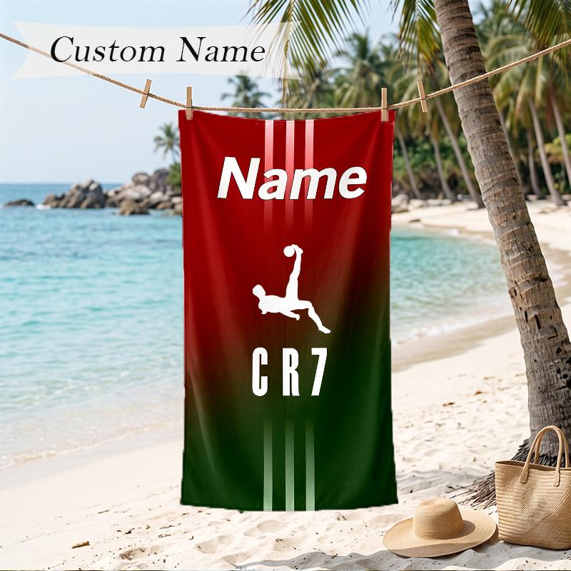 CR7 Custom Name Printed Beach Towel Personalized Soft Towel For Swimming Beach Travel