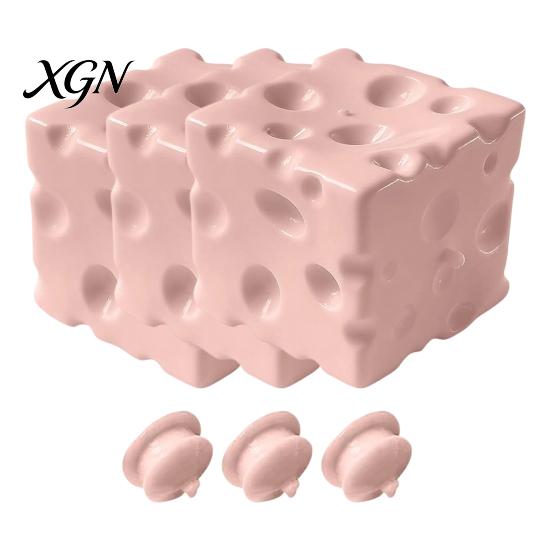 Classroom Sensory Toy Cheese Squeeze Slow Rising Stress Relief Soft Rebound Foam Texture Cube Fidget for Office Home Use
