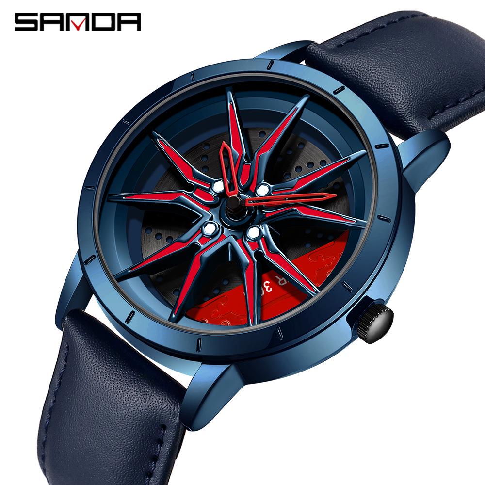Sanda Meilleure Vente 1088 Montre pour Adolescent: Personnalisé, Cadran Rotatif 3D, Tendance, Quartz Étanche.