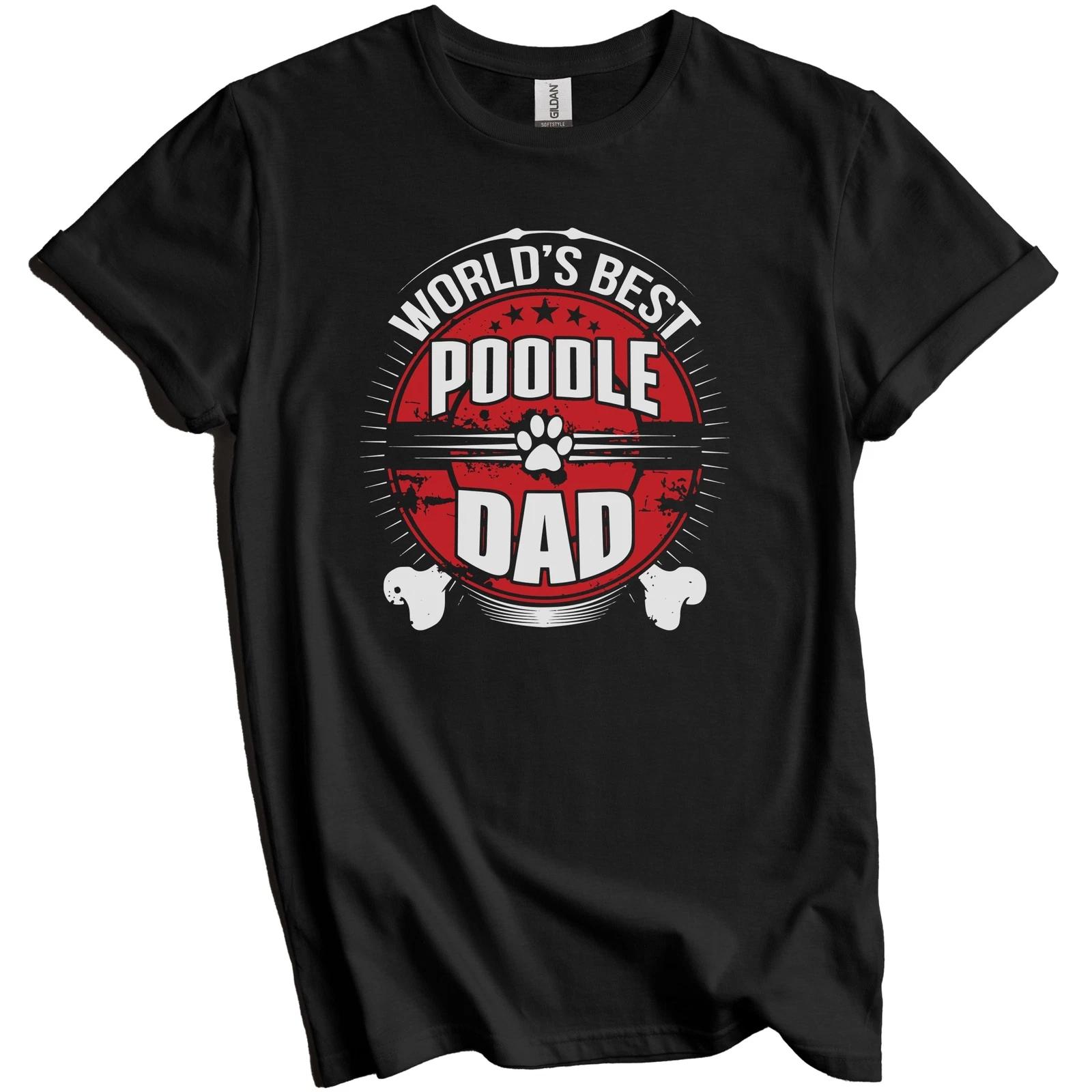 World s Best Poodle Dad Dog Owner T-Shirt L