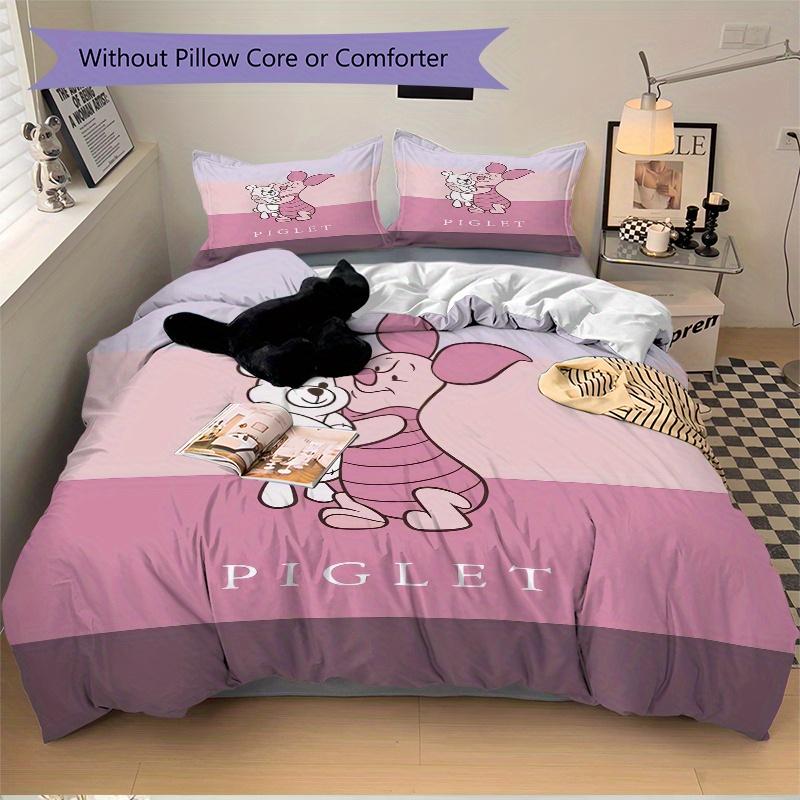 Set Biancheria da Letto 3 Pezzi Maialino & Winnie the Pooh Abbraccio, Include 1 Copripiumino e 2 Federe, Senza Imbottitura, Morbido e Confortevole 077