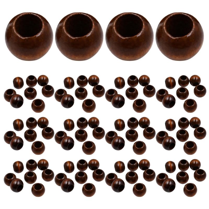 Wooden Beads with Large Through Holes, 100 pcs for DIY Bracelet, Necklace, Keychain, and Clothing Decoration Projects