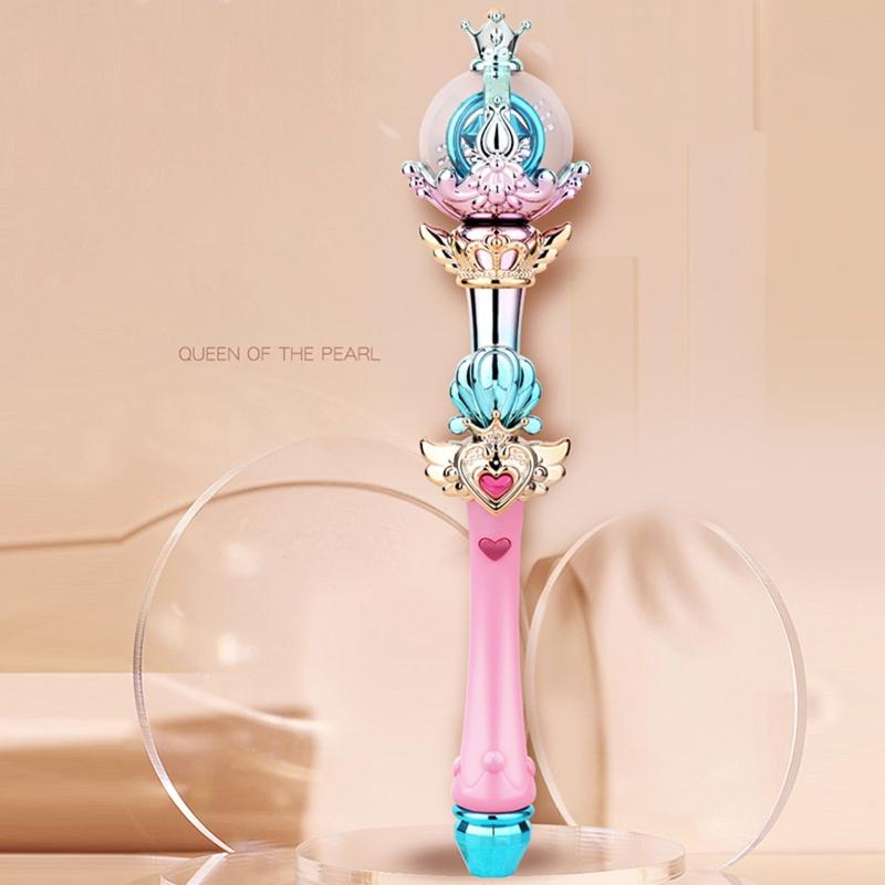 Glowing Magic Wand Princess Stick Queen Scepter for Toddler Girls Outdoor Summer for Play Holiday Party Flea Market Supp