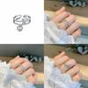 Elegant 925 Sterling Silver Korean Style Vintage Adjustable Open Finger Ring For Women