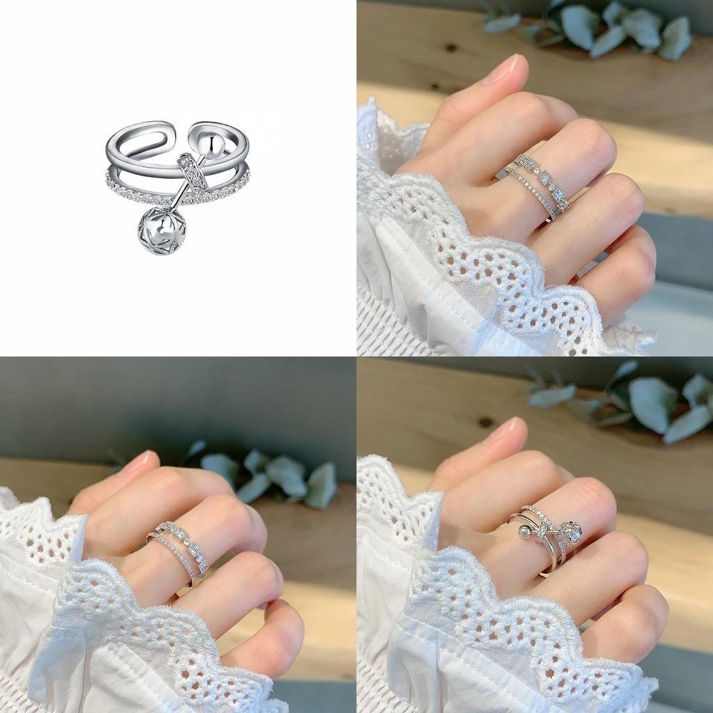 Elegant 925 Sterling Silver Korean Style Vintage Adjustable Open Finger Ring For Women