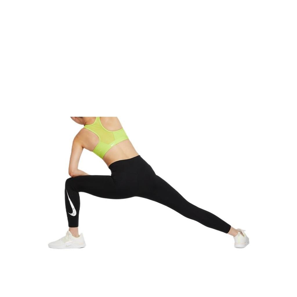 Nike Solid Color Logo Print Fitness Leggings Women Bottoms Black DQ5561-010