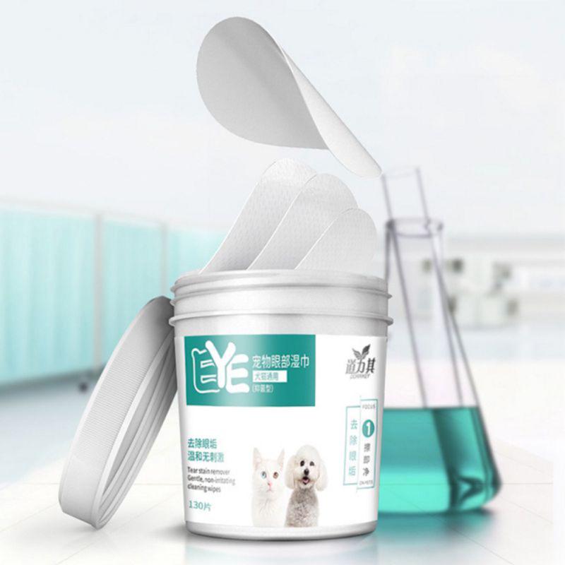 130pcs/set Pet Eye Wet Wipes Kitten Grooming Tear Removal Stain Cleaning Towels