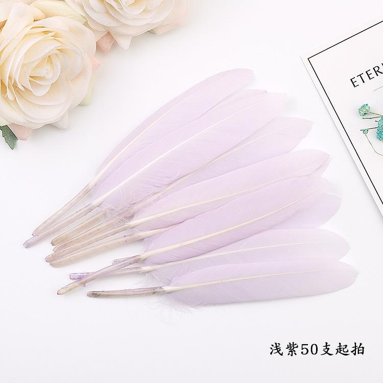 50Pcs20 Colors Colored Goose Feather Small Straight Knife Feather Diy Colored Feather Kindergarten Handmade Feather