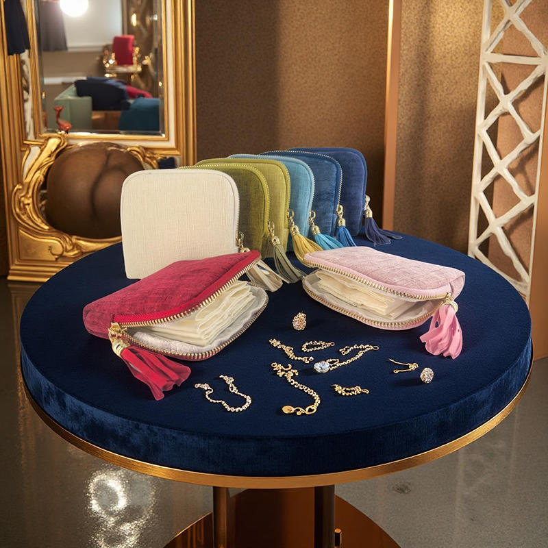 Portable Multi-layer Tassel Jewelry Storage Bag Travel Jade Bracelet Large-capacity Zipper Jewelry Packaging Bag Organizer