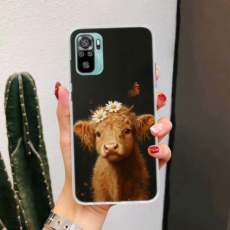 

Милая корова Хайленд для Xiaomi Redmi Note 10 9T 9S 9 8 Pro 8T 7 5 Чехол для телефона Mi 12T 11T 10T 9T 12 11 Lite Корпус Fundas Xiaomi Mi 12 Lite