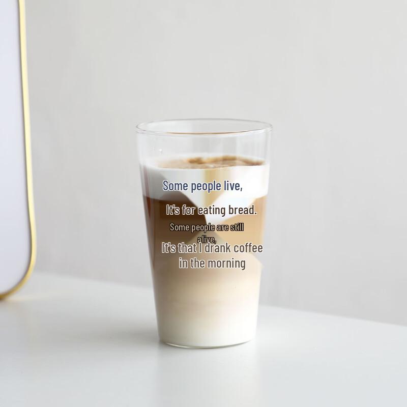 OLOEY Blue Lettering High Borosilicate Glass Mug