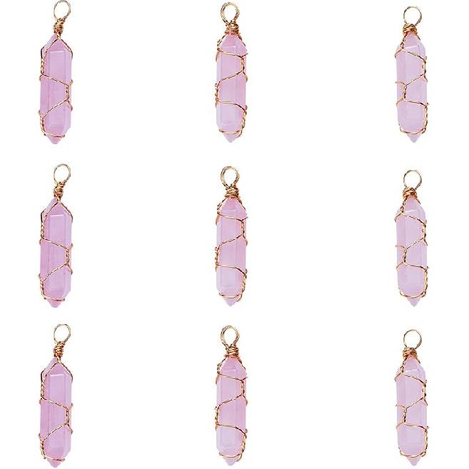 Ipotkitt 30 Pcs Natural Mixed Gemstone Connector Charms Sun Stone Charms Links Celestial Stone Charms for Jewelry Making DIY Craft Findings