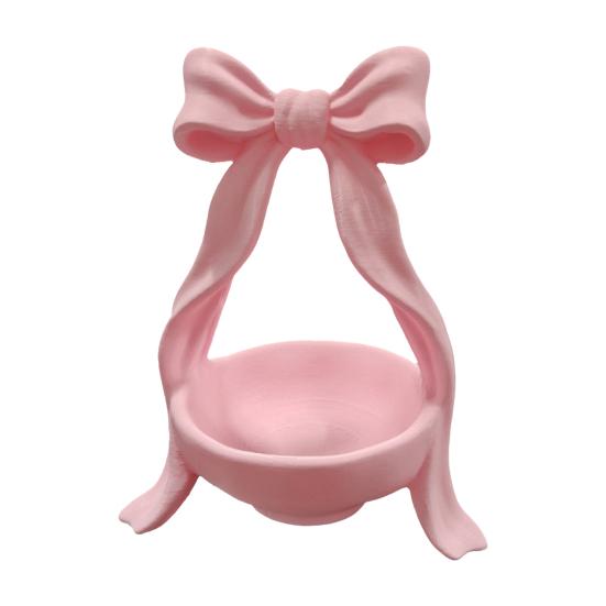 3D Printed Bow Jewelry Bow Knot Trinket Organizer Stand Ribbon Holder for Necklaces розовый