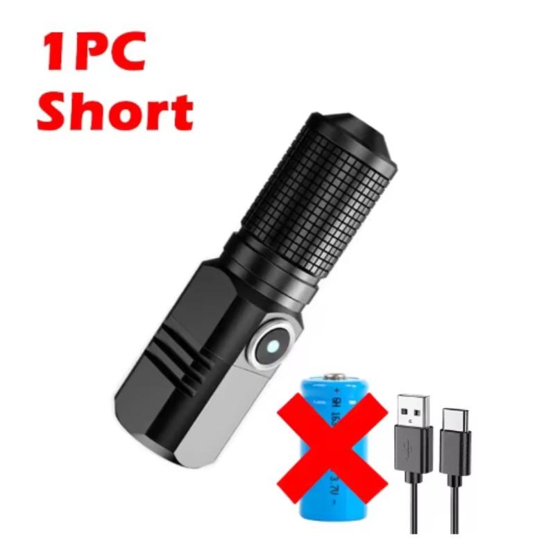 

Мини светодиодный фонарик с зарядкой Type-C, карманный зум-фонарик, 3 режима освещения, подходит для активного отдыха, походов, кемпинга, рыбалки Color Box-No Battery,S