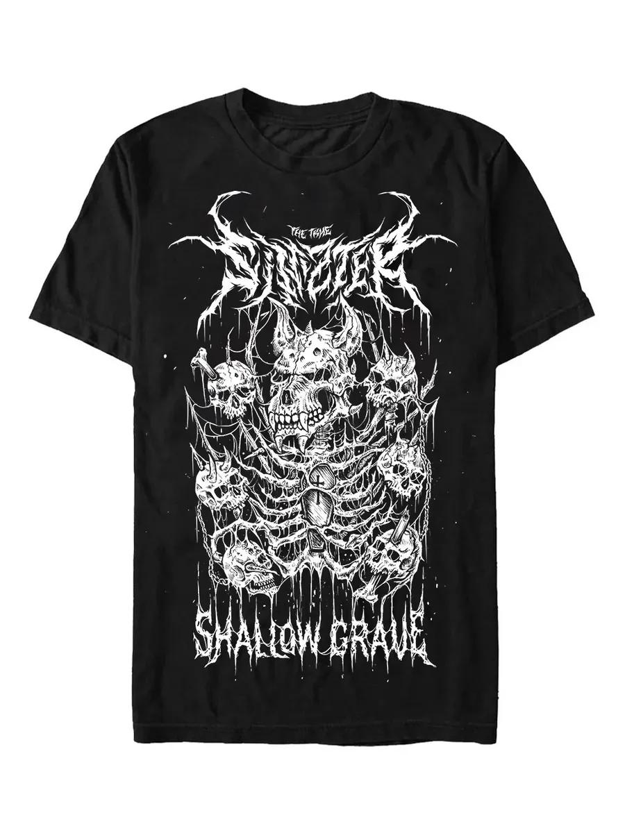 

Men s Sinizter Graphic T-Shirt, 100% Cotton Crew Neck Short Sleeve Tee, Casual Summer Top for Daily Wear and Gift 4XL
