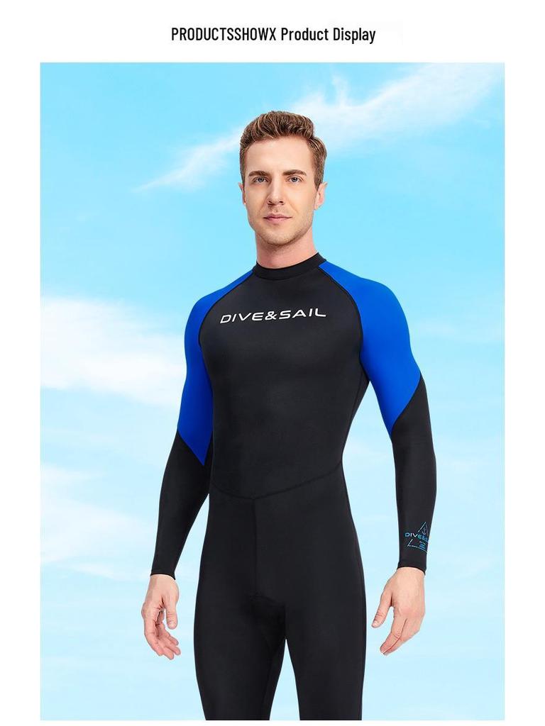 DIVE&SAIL Men's Quick-Dry One-Piece Snorkeling & Surfing Lycra Wetsuit
