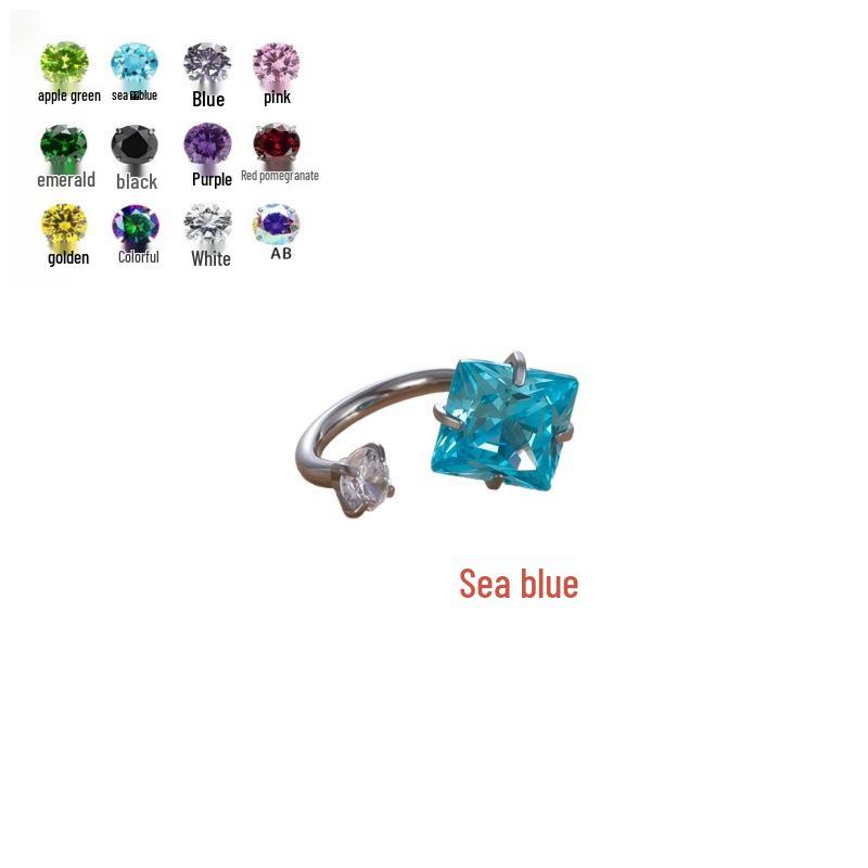 Luxury Dual-Headed Horseshoe Stud Earrings with Zircon Heart