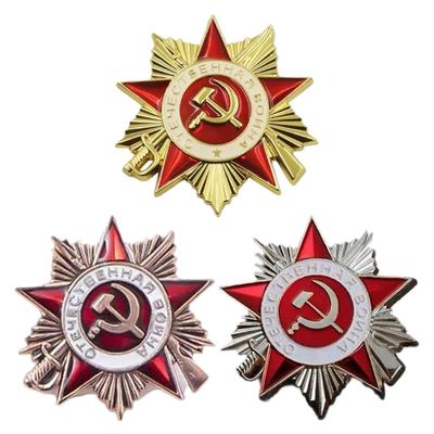 Retro Sowjetischer Orden des Vaterländischen Krieges Abzeichen Anstecker Hergestellt aus Zinklegierung Tragbar für Gedenkveranstaltungen
