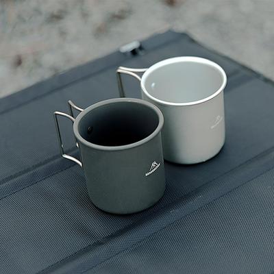Mountainhiker 300ml Tea Water Mugs Lightweight Coffee Tea Mug Aluminum Foldable Handle Outdoor Portable Camping Hiking Tableware