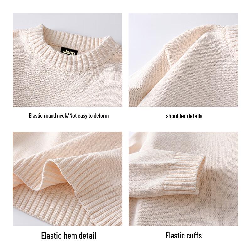 Jeep Men's Casual Warm Long Sleeve Round Neck Sweater