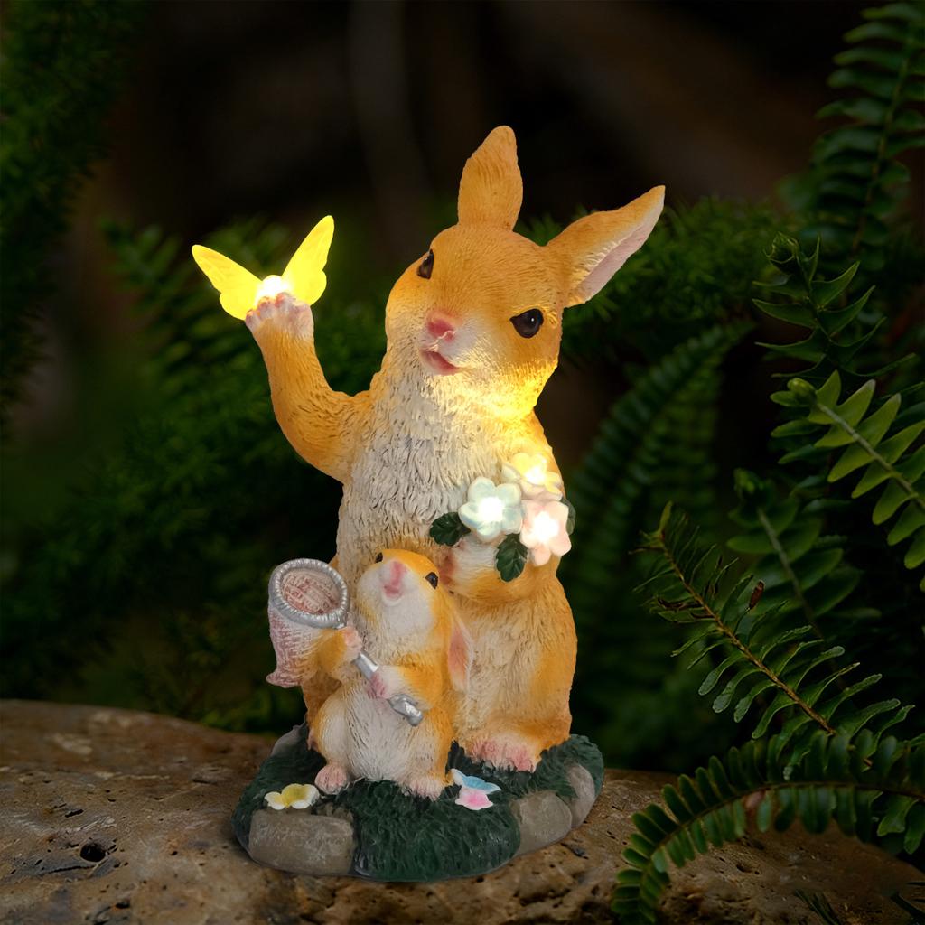 JYL TS/114,Resin Butterfly Rabbit Solar Outdoor Light for Garden Lawn Home Decor Villa Path Lamp