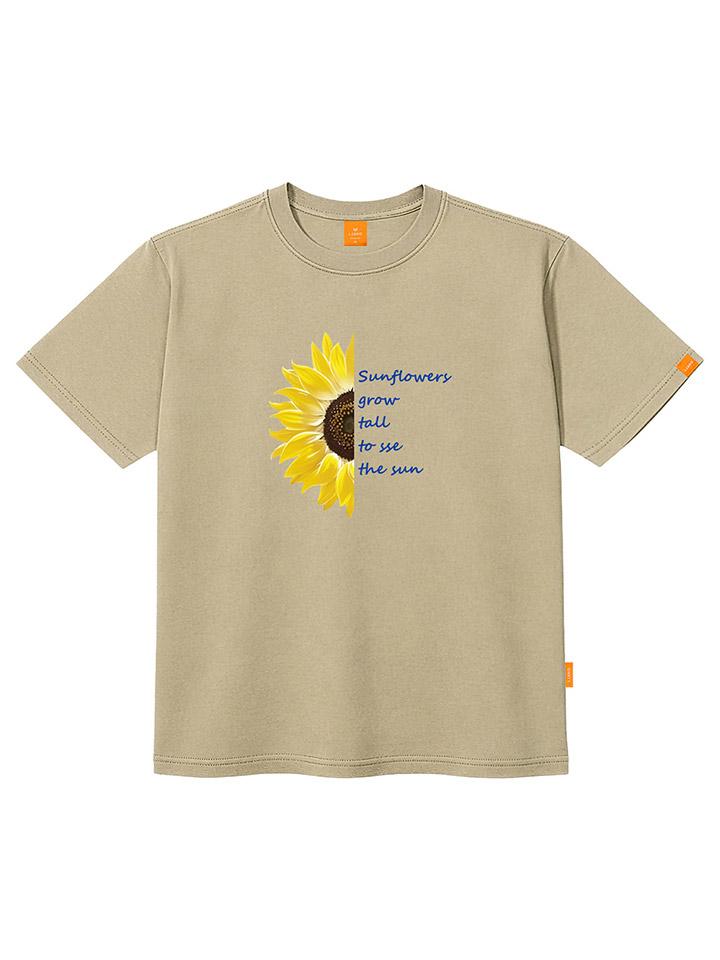 Ellamo Half Sunflower Short Sleeve T-Shirt Unisex Plus Size S~4Xl (A Type)