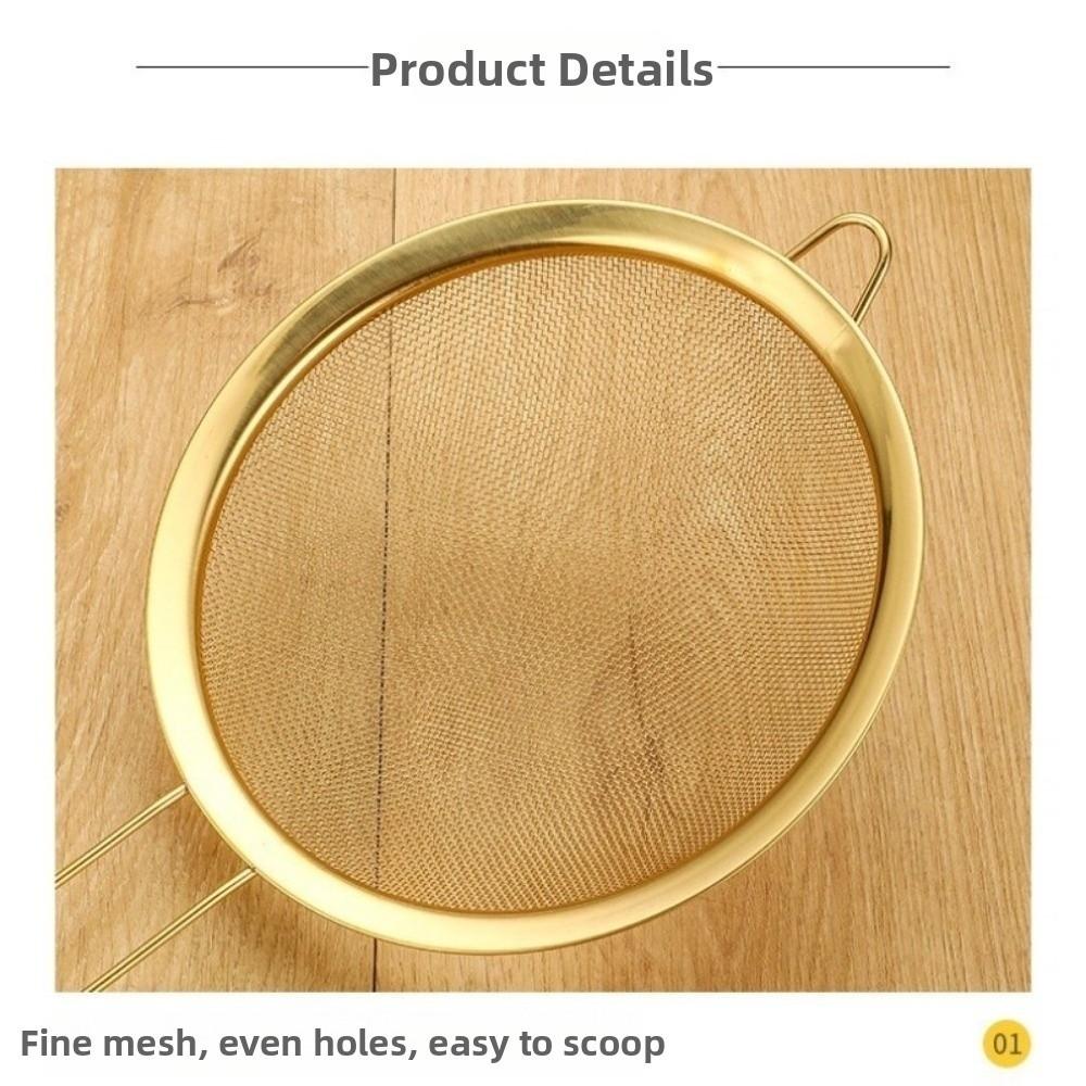 Golden Oil Strainer Stainless Steel Flour Colanders New Flour Sifter Sieve  Baking Tools