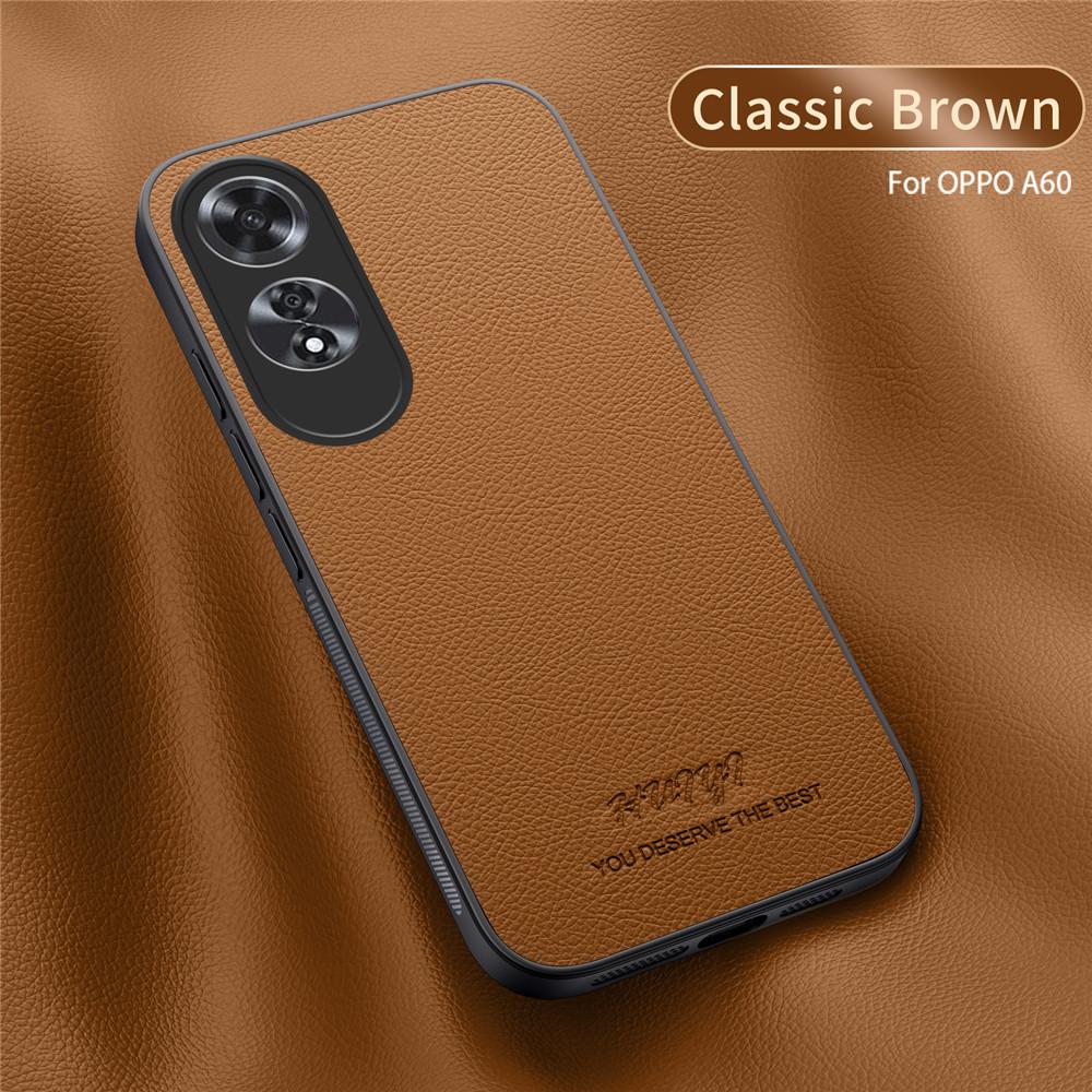 For Magsafe Luxury Business Leather Soft Frame Magnetic Cover For OPPO A60 4G OPPOA60 4G Phone Cases Capa