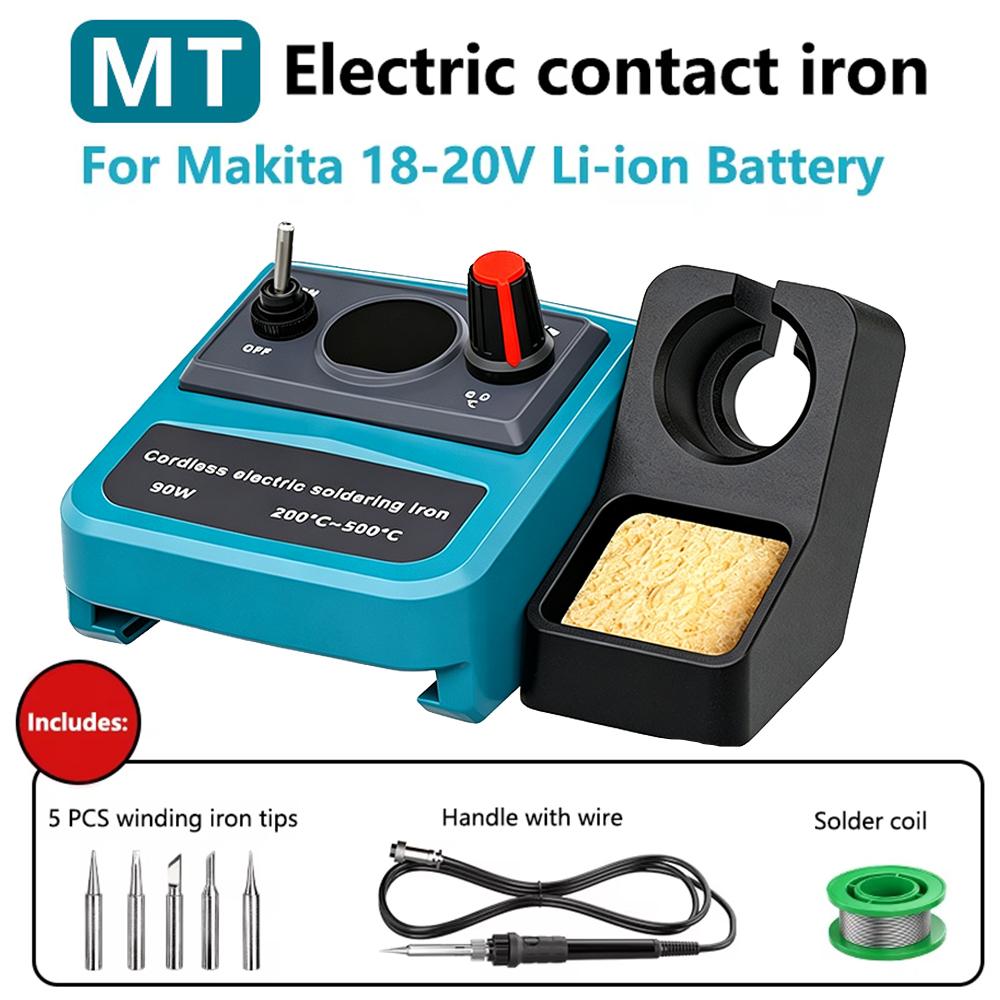 Cordless Soldering Iron Kit for Makita/Dewalt/Milwaukee 18v LXT Battery,91W LED Digital Solder Iron Soldering Gun with 1pcs Tips