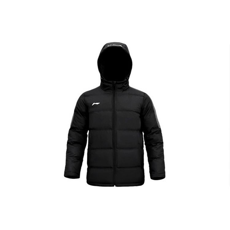 

Li Ning однотонная хлопковая куртка с капюшоном на молнии для мужчин, черные AJMR047-1 XXXXL