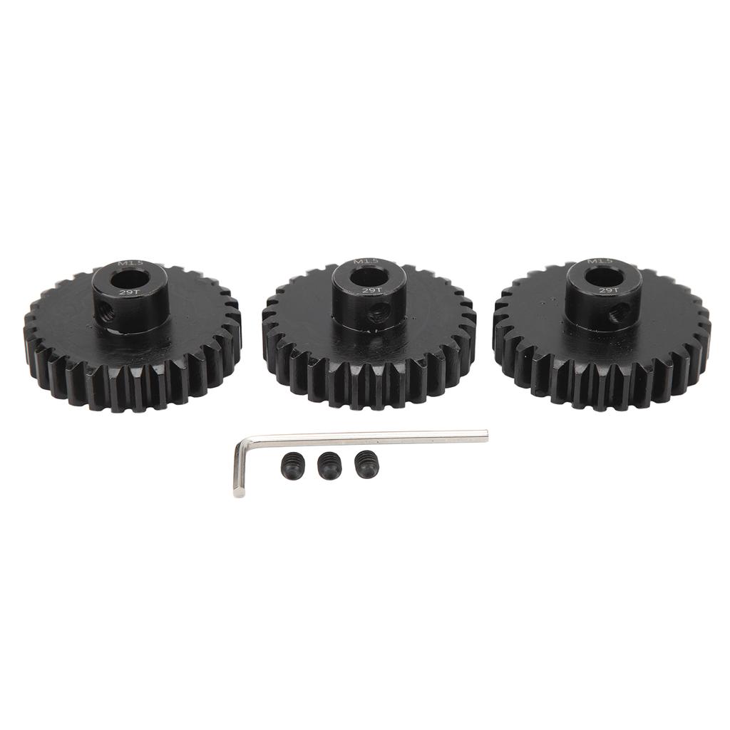 Pinion Gear Steel Black M1.5 Pinion 8mm Reduce Noise Motor Gear Set for 1 5 1 8 1 10 Proportional Remote Control Car 29T