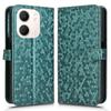 For Oppo A5x 5G/4G Wallet Case Dot Pattern Imprint PU Leather Phone Cover with Wrist Strap