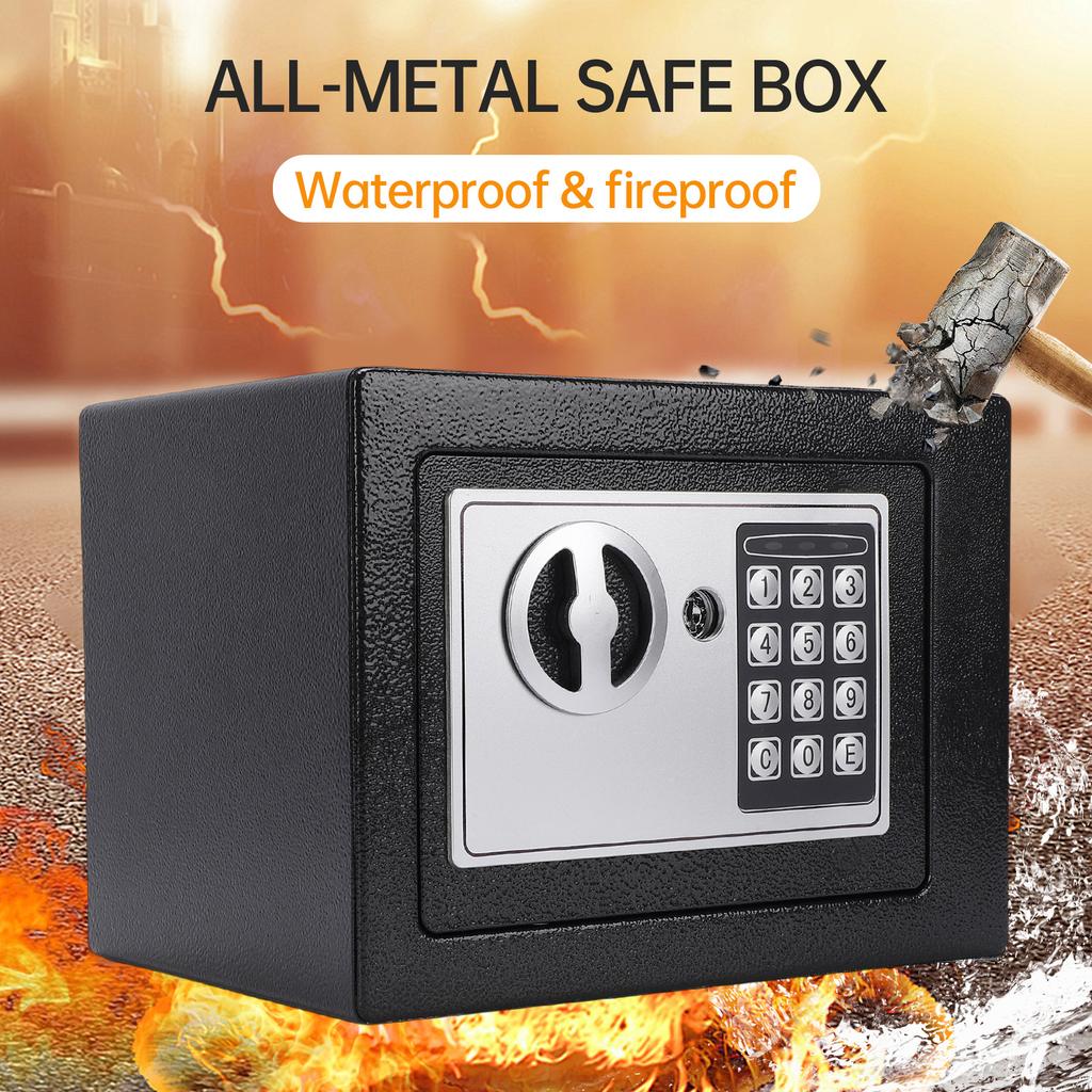 Home Safes Fireproof Waterproof Box + Document Bag with Coin Slot Keypad Digital Home Security for Documents Money Gold