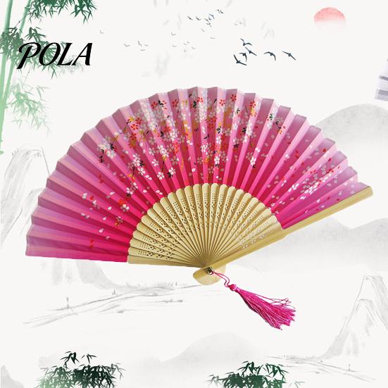 High Gloss Fan Bone Chinese Style Silk Folding with Tassels Elegant Craftsmanship Exquisite Strong And Flexible Bamboo Perfect Party Ornaments Erqing