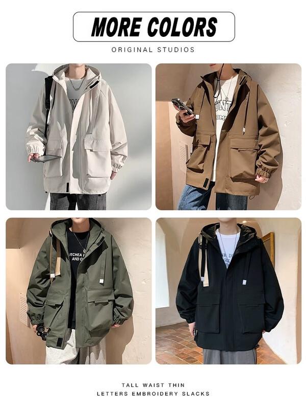 Dingfengbaoluo Loose Fit Hooded Outdoor Windbreaker