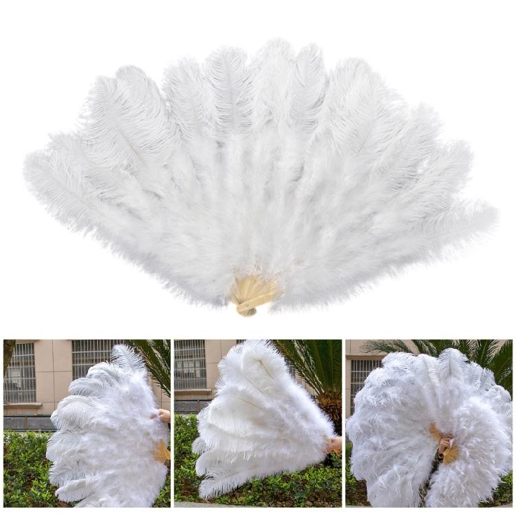 1920s Vintage Feathered Fan Flapper Dance Burlesque Handheld Fan Large Folding Hand Fan Flapper Costume Accessories