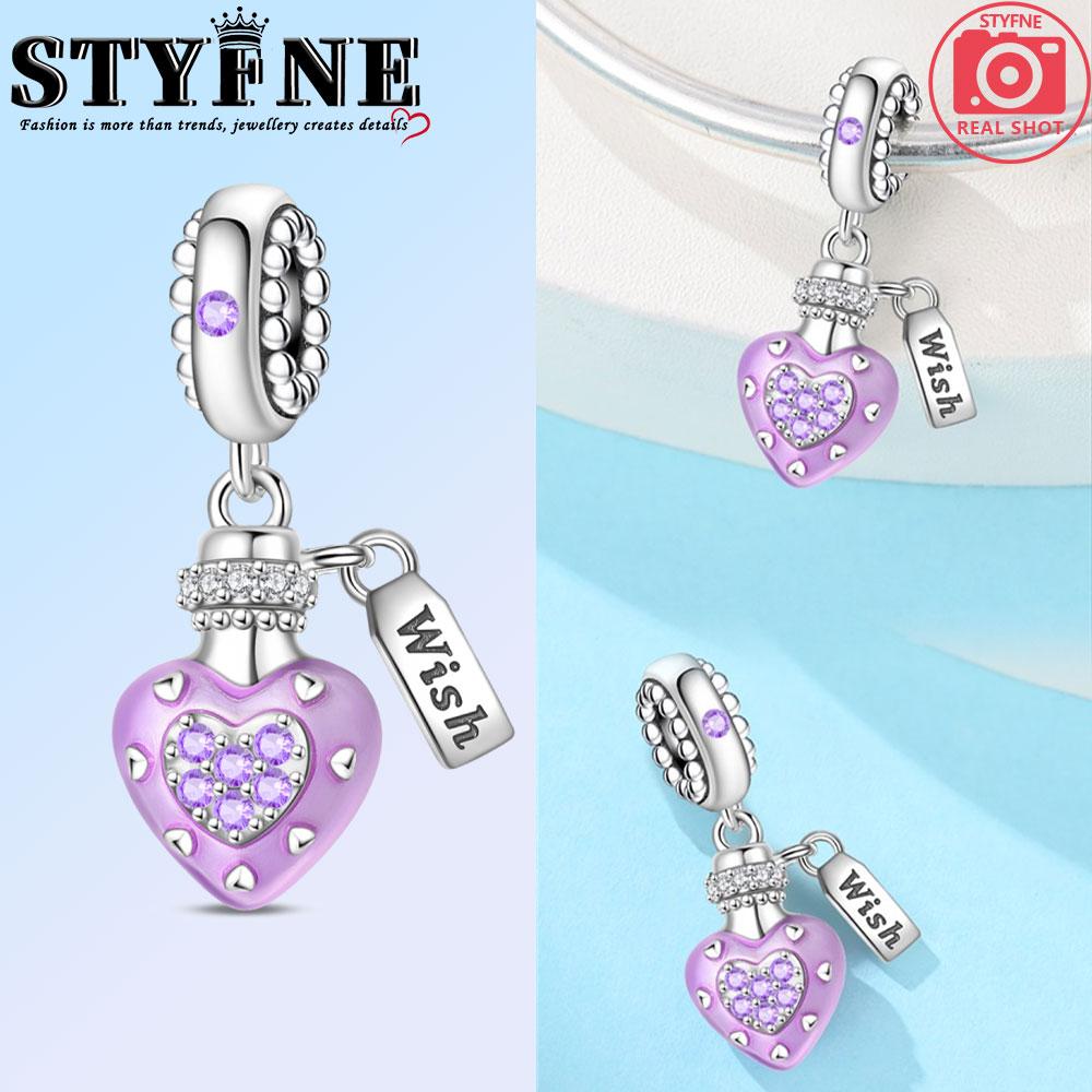 Princess Style Copper Color Wishing Bottle Birthday Present Charms Beads Fit Original Bracelets Necklace Fine Diy Jewelry