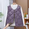 Autumn and Winter Lightweight Short Sleeveless Silk Cotton Vest Middle-aged Mother Autumn Fashion Casual Vest with Waistcoat