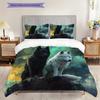 Wolf Pattern Bedding Quilt Set Quilt Cover Pillowcase Home Decoration Birthday Gift (1 * Duvet Cover + 2 * Pillowcase, Without Core)