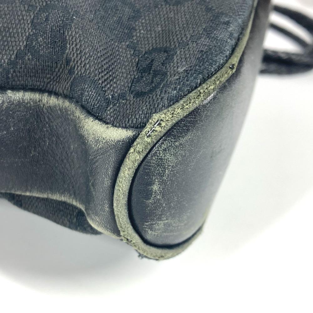 Gucci 109106 GG Logo Bag Crossbody Shoulder Bag GGCanvas/Leather Black