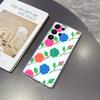 Bold Color Block Rose Pattern Case for Samsung Galaxy S26 S25 S24 S23 S22 S21 S20 FE Plus Soft TPU Slim Fit Shockproof Cover