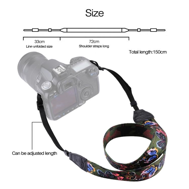 PULUZ Retro Ethnic Style Multi-color Series Butterflies Shoulder Neck Strap Camera Strap for SLR / DSLR Cameras
