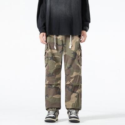 Men's Camouflage Tooling Wide-leg Pants Men's Loose Casual Trousers Autumn and Winter Casual High Men's Trousers Wear-resistant Pants