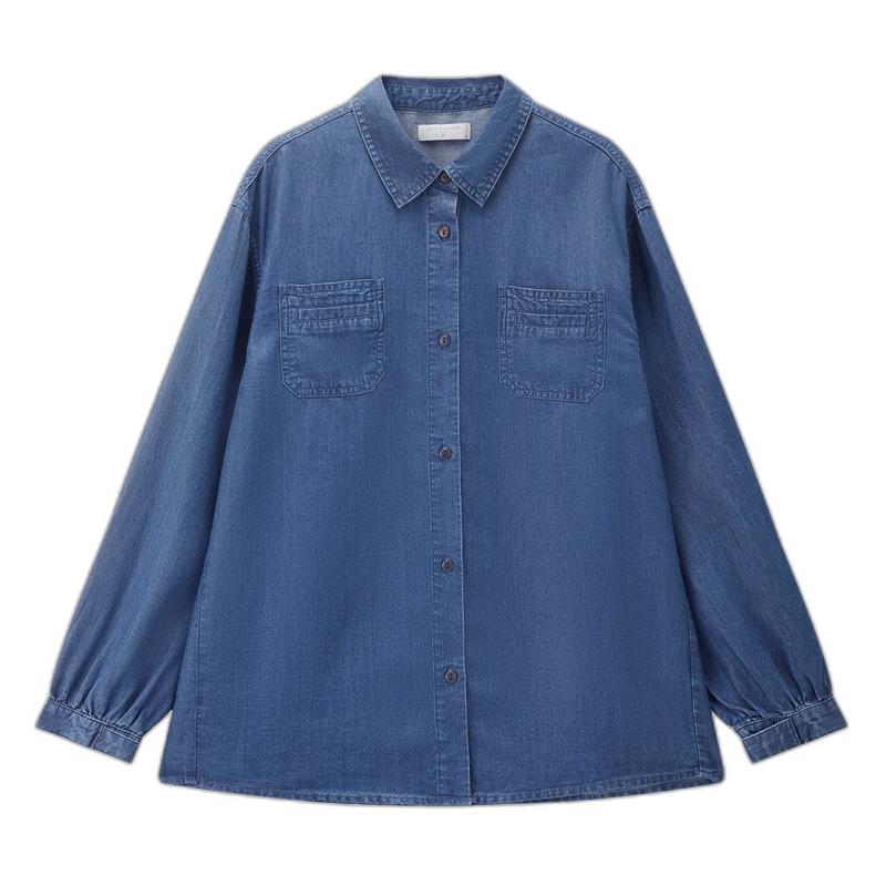 

Женская свободная джинсовая рубашка Giordano из лиоцелла L
