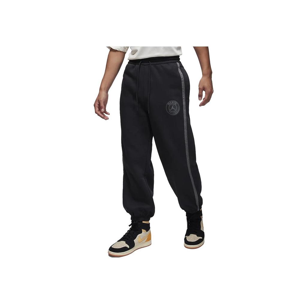 Jordan Paris Saint-Germain Collaboration Lace-Up Casual Jogger Knit Pants Men Bottoms Black DZ2950-010
