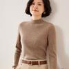 European Style Women's Slim-Fit 35% Cashmere Sweater - High-Neck Knit Base Layer for Autumn and Winter
